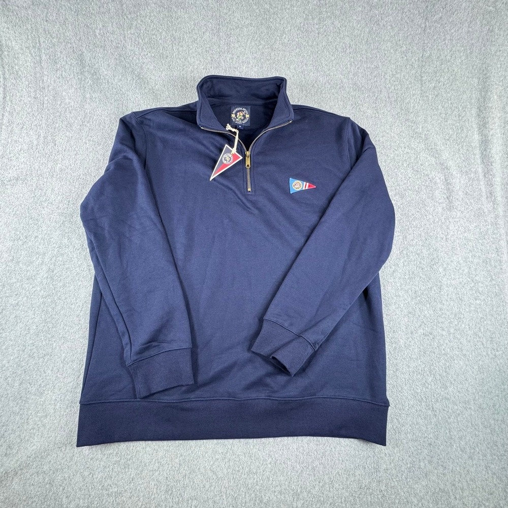 Kiel James Patrick Sweater Mens XL Navy Bermuda Shirt Quarter Zip Pullover NWT
